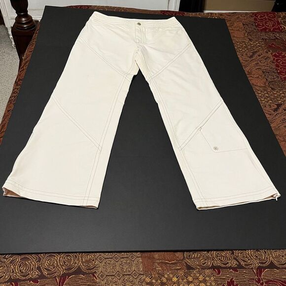 Athleta Trekkie Activewear‎ cream beige ski snow pants women's size 12 41256 - Picture 1 of 12